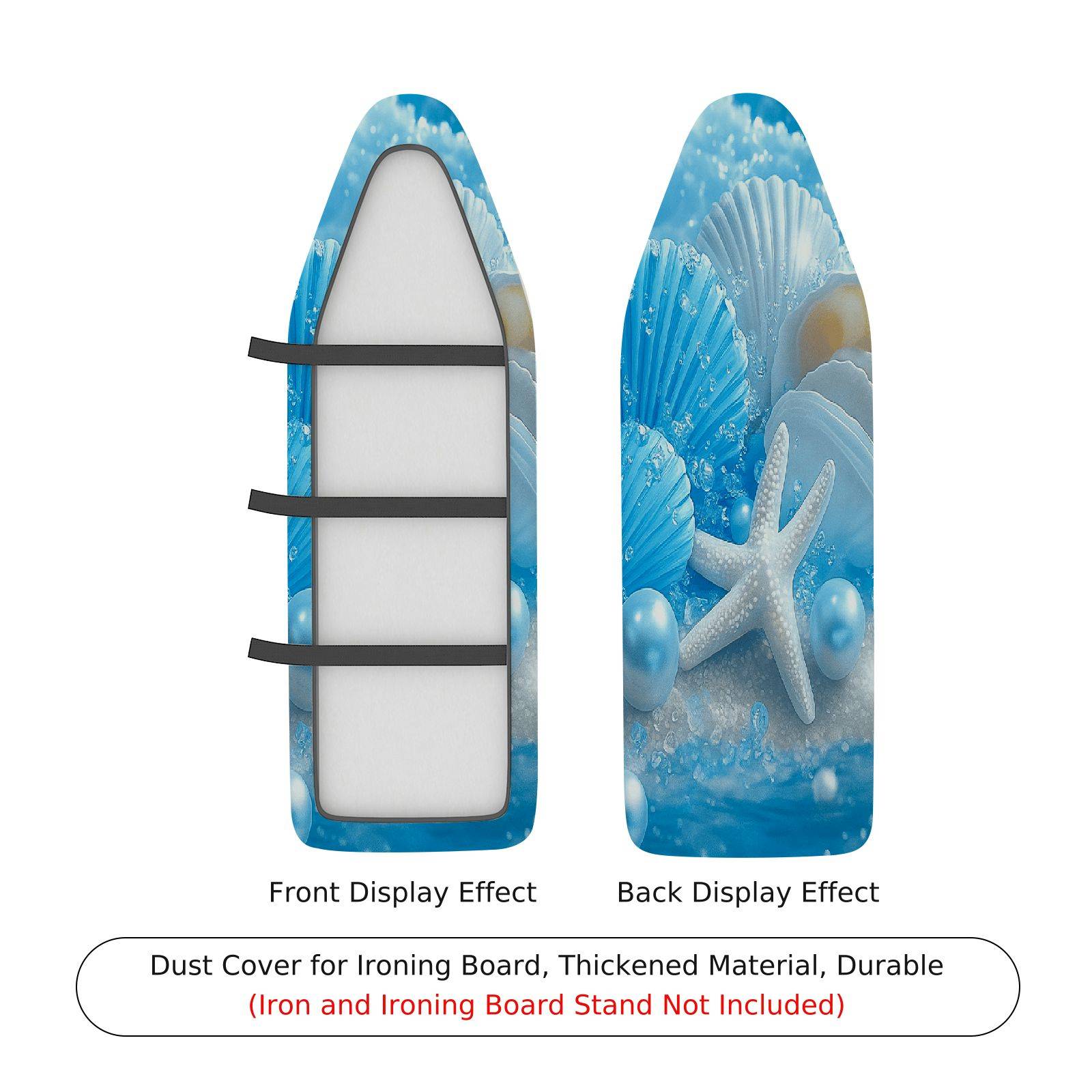 1-Piece Shell Starfish Ocean  Ironing Board Cover, Universal Size, Without Board