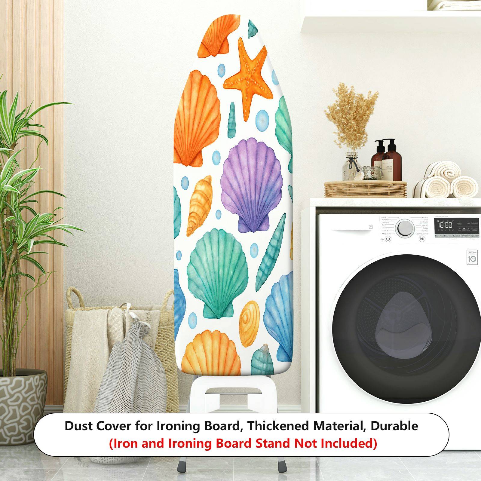 1-Piece Shell Starfish Seawater  Ironing Board Cover, Universal Size, Without Board
