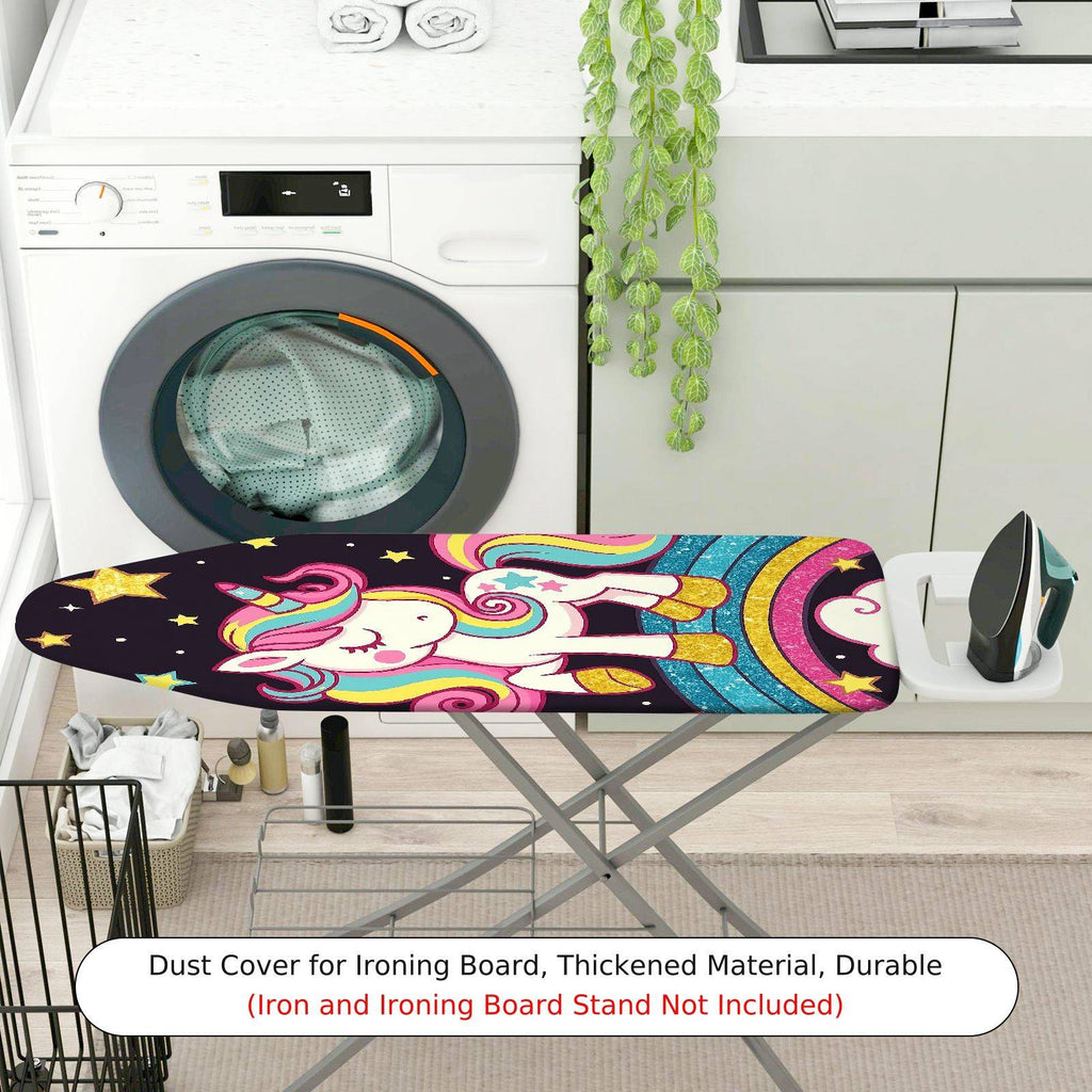 1-Piece Unicorn Rainbow Star  Ironing Board Cover, Universal Size, Without Board