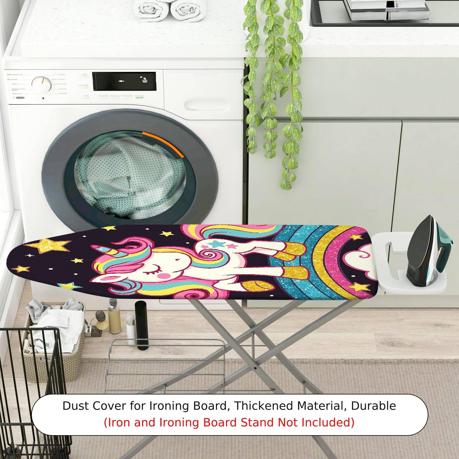 1-Piece Unicorn Rainbow Star  Ironing Board Cover, Universal Size, Without Board