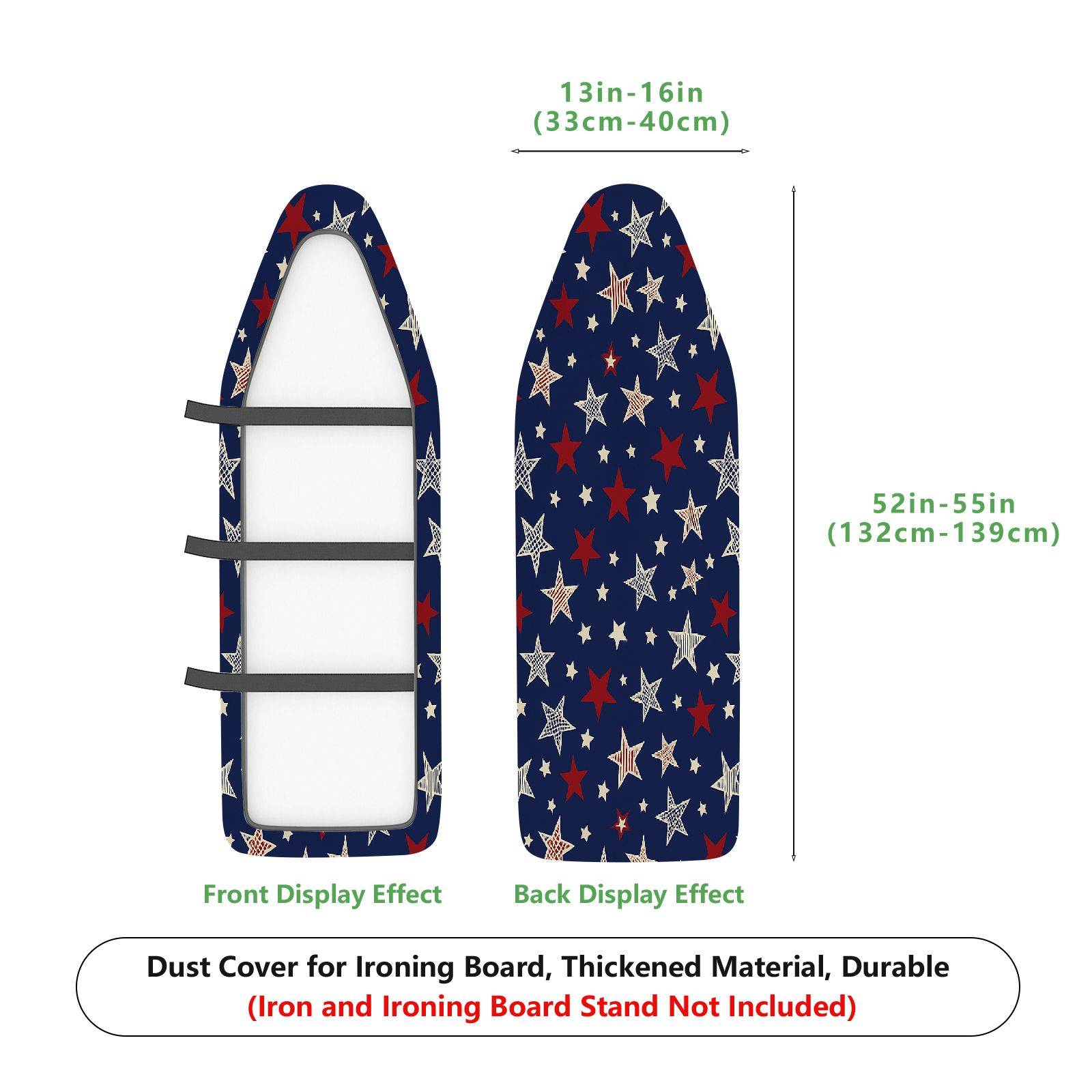 1-Piece Starry Patriotic Celebration  Ironing Board Cover, Universal Size, Without Board