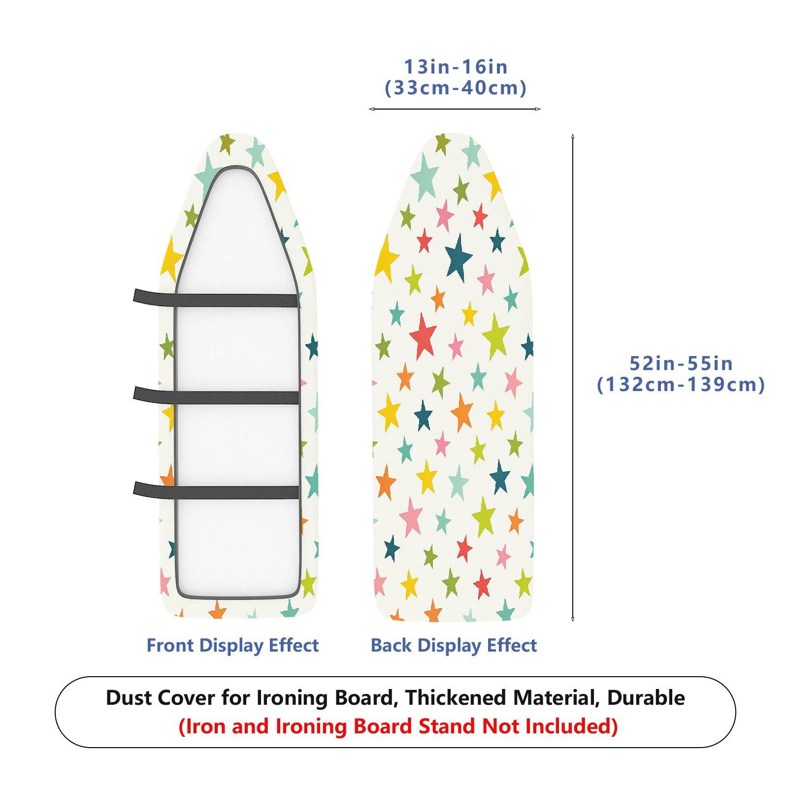 1-Piece Star Pattern Colorful Print Decorative  Ironing Board Cover, Universal Size, Without Board