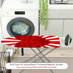 1-Piece Red Rose Striped Floral  Ironing Board Cover, Universal Size, Without Board