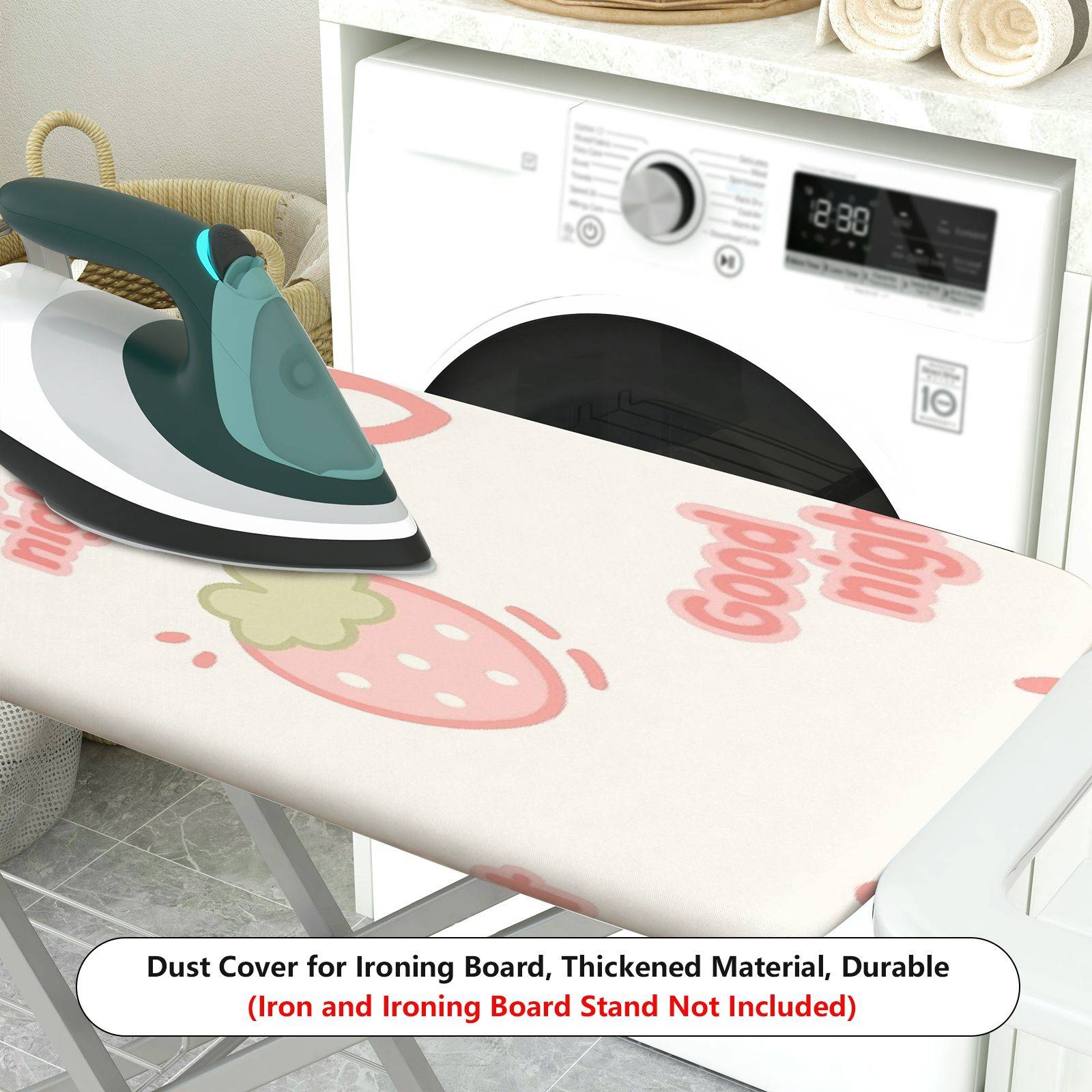 1-Piece Strawberry Heart Print Good Night  Ironing Board Cover, Universal Size, Without Board