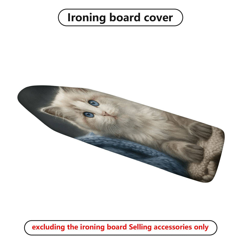 1-Piece Cat Kitten Blue  Ironing Board Cover, Universal Size, Without Board