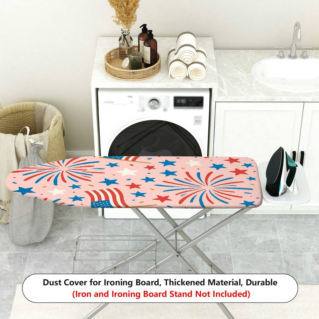 1-Piece Patriotic Fireworks Stars  Ironing Board Cover, Universal Size, Without Board