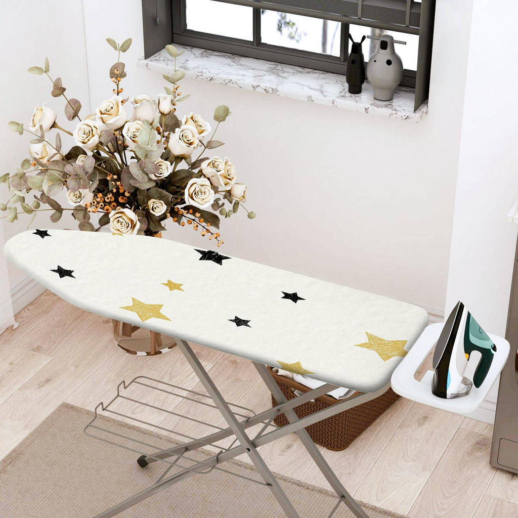 1-Piece Star Black Gold  Ironing Board Cover, Universal Size, Without Board