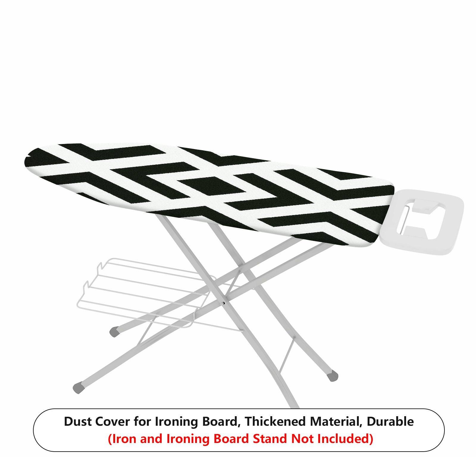 1-Piece Geometric Diamond Pattern Black and White  Ironing Board Cover, Universal Size, Without Board