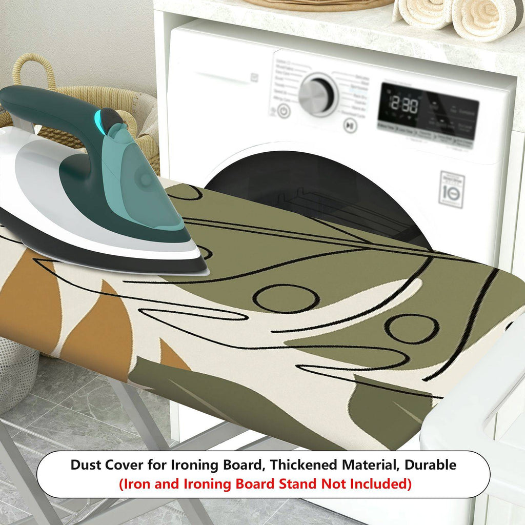 1-Piece Tropical Leaf Abstract Art Green  Ironing Board Cover, Universal Size, Without Board