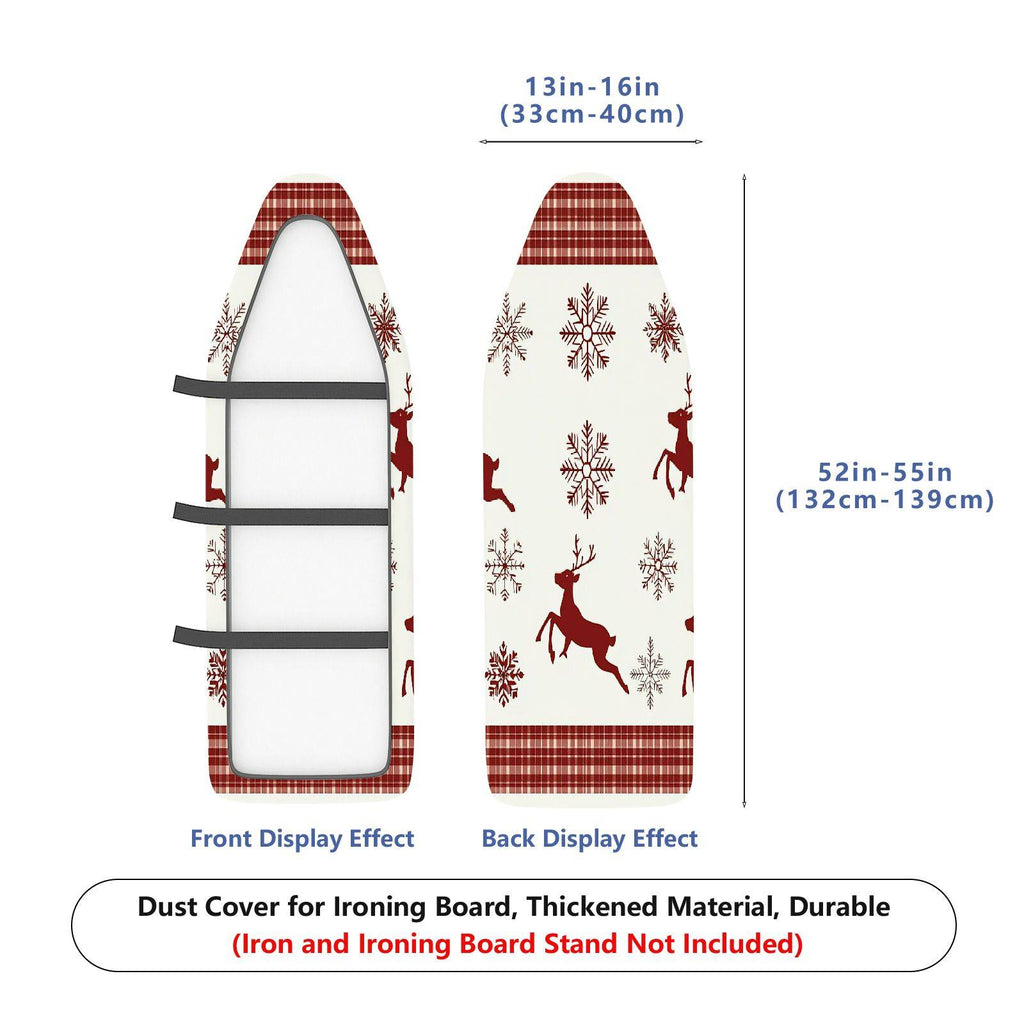 1-Piece Reindeer Snowflake Plaid  Ironing Board Cover, Universal Size, Without Board