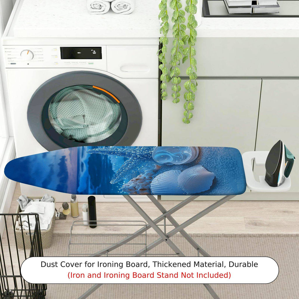 1-Piece Ocean Shell Starfish  Ironing Board Cover, Universal Size, Without Board