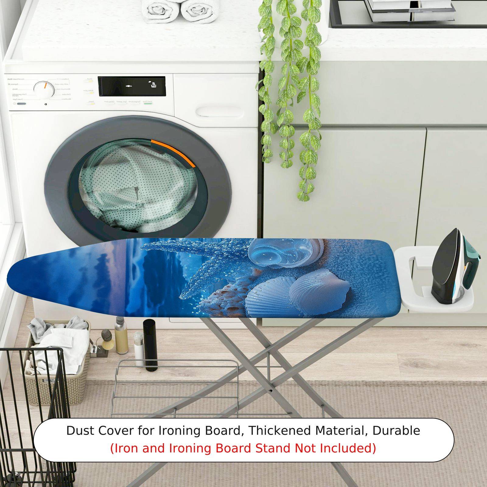 1-Piece Ocean Shell Starfish  Ironing Board Cover, Universal Size, Without Board
