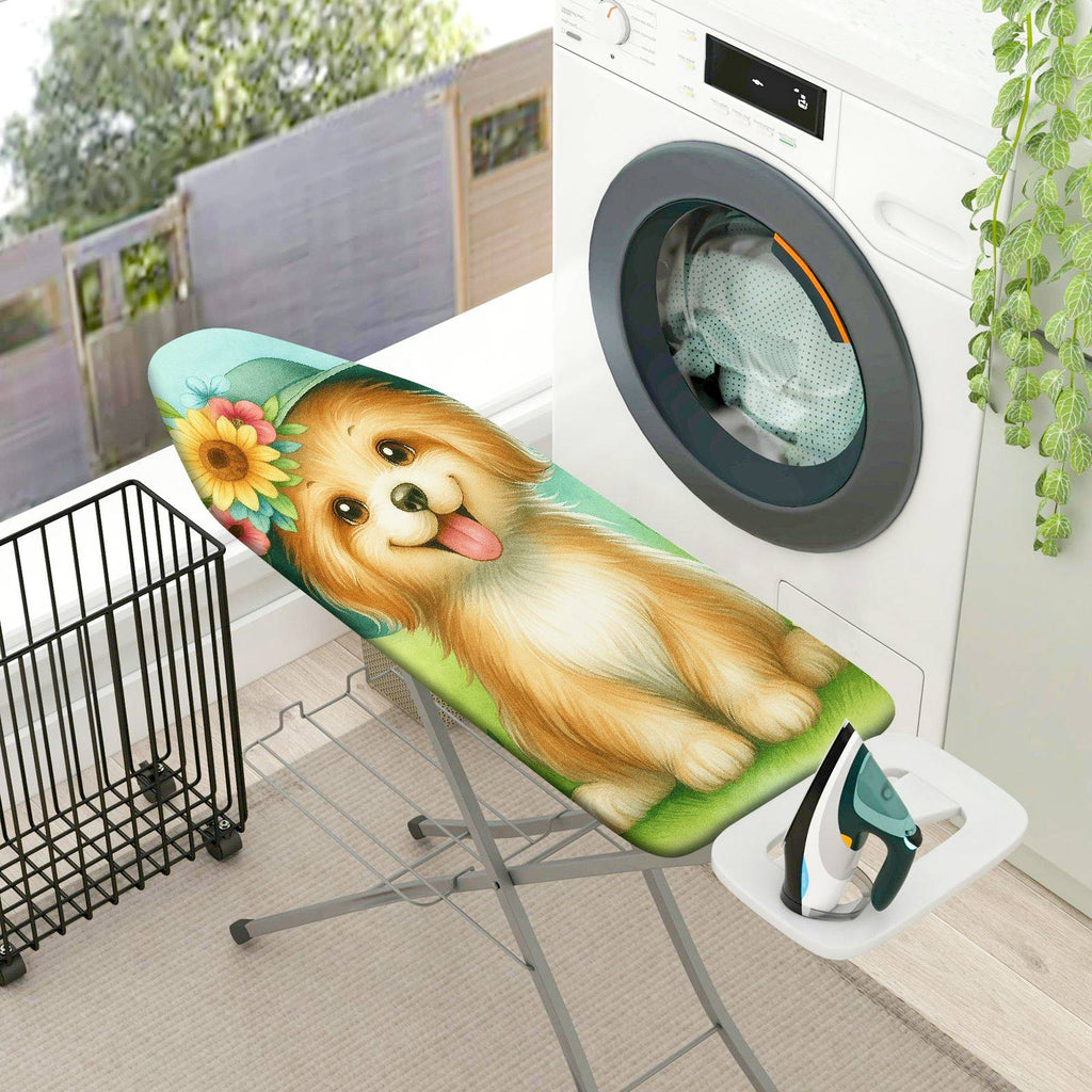 1-Piece Dog Flower Green  Ironing Board Cover, Universal Size, Without Board