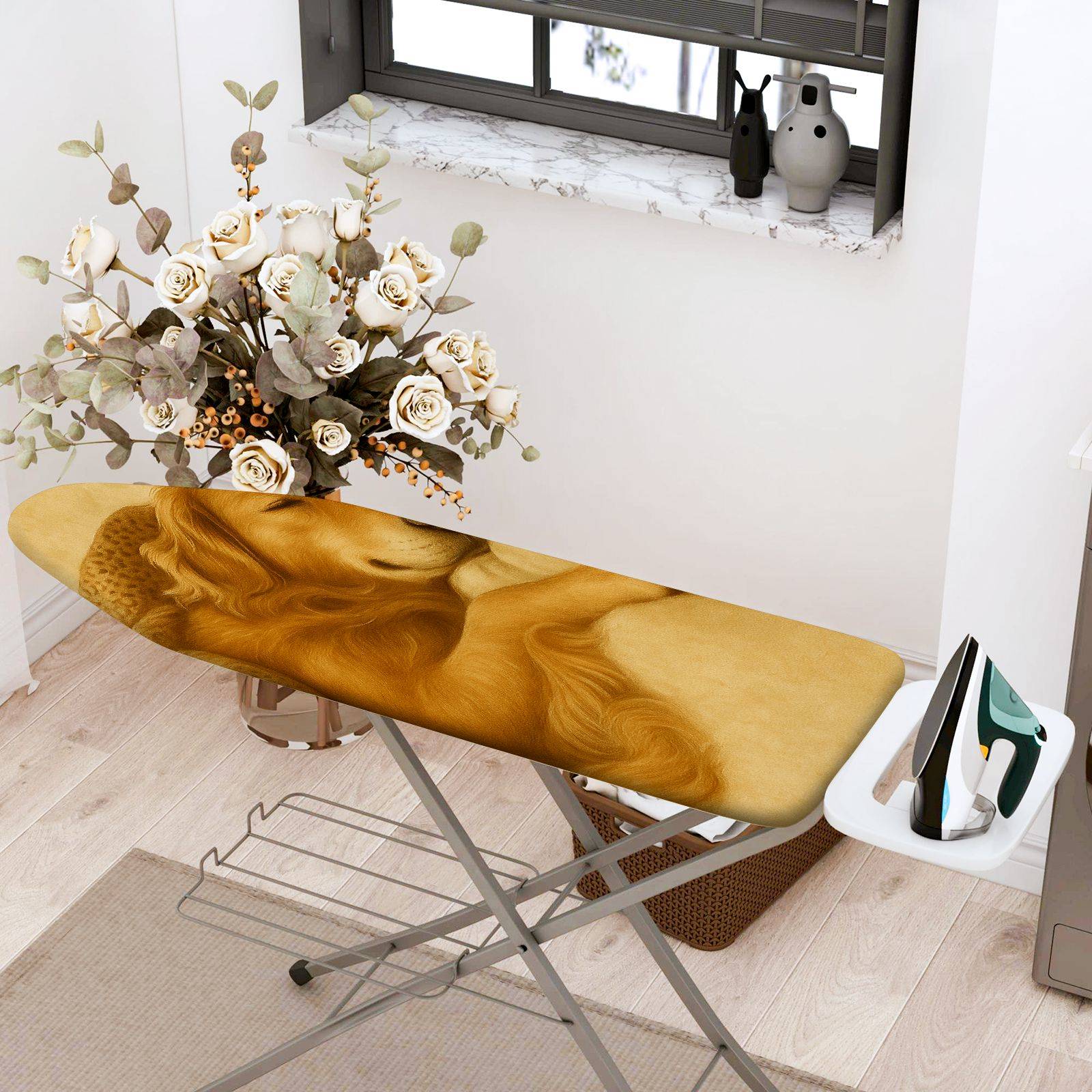 1-Piece Golden Retriever Dog Cozy Sleeping  Ironing Board Cover, Universal Size, Without Board