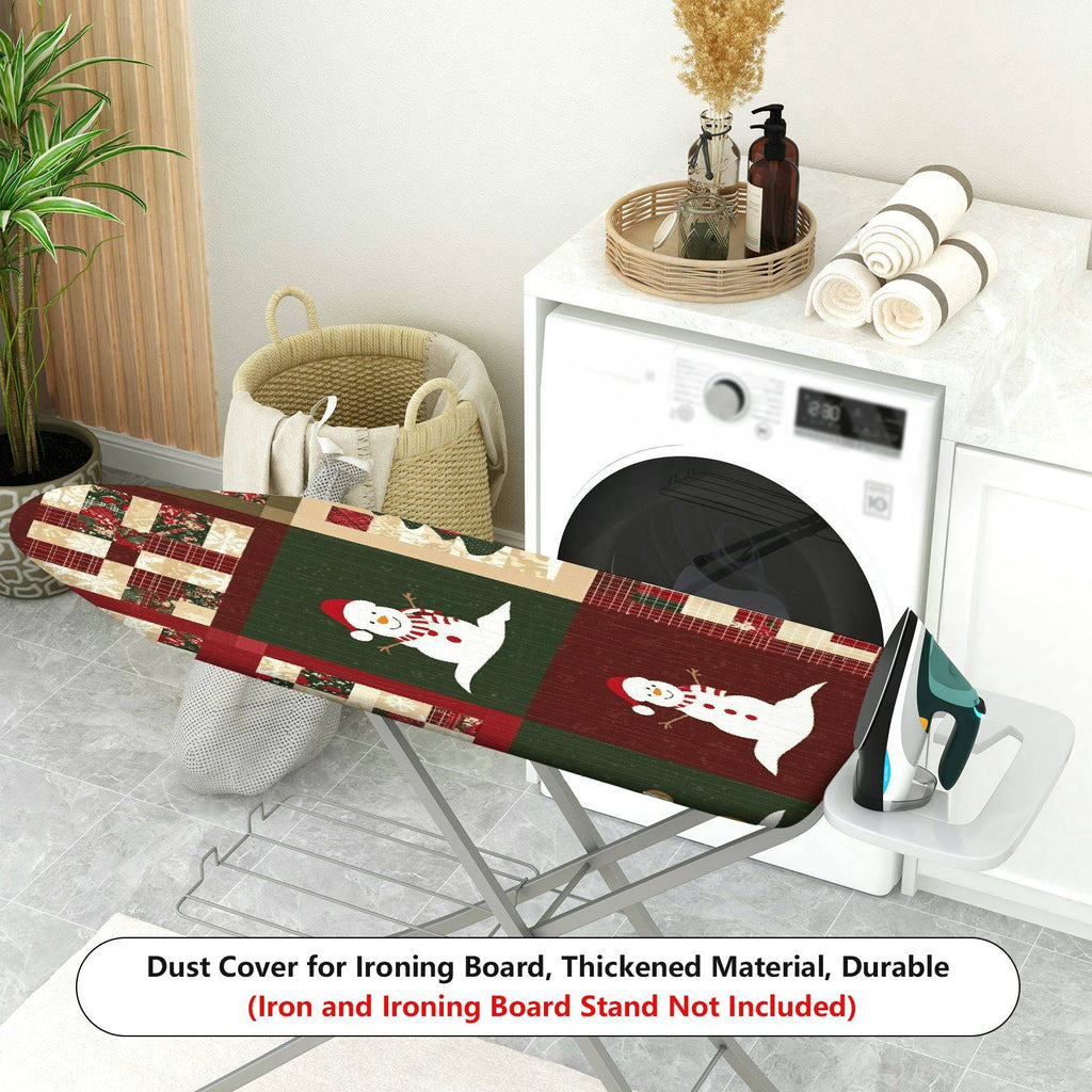1-Piece Snowman Christmas Patchwork  Ironing Board Cover, Universal Size, Without Board