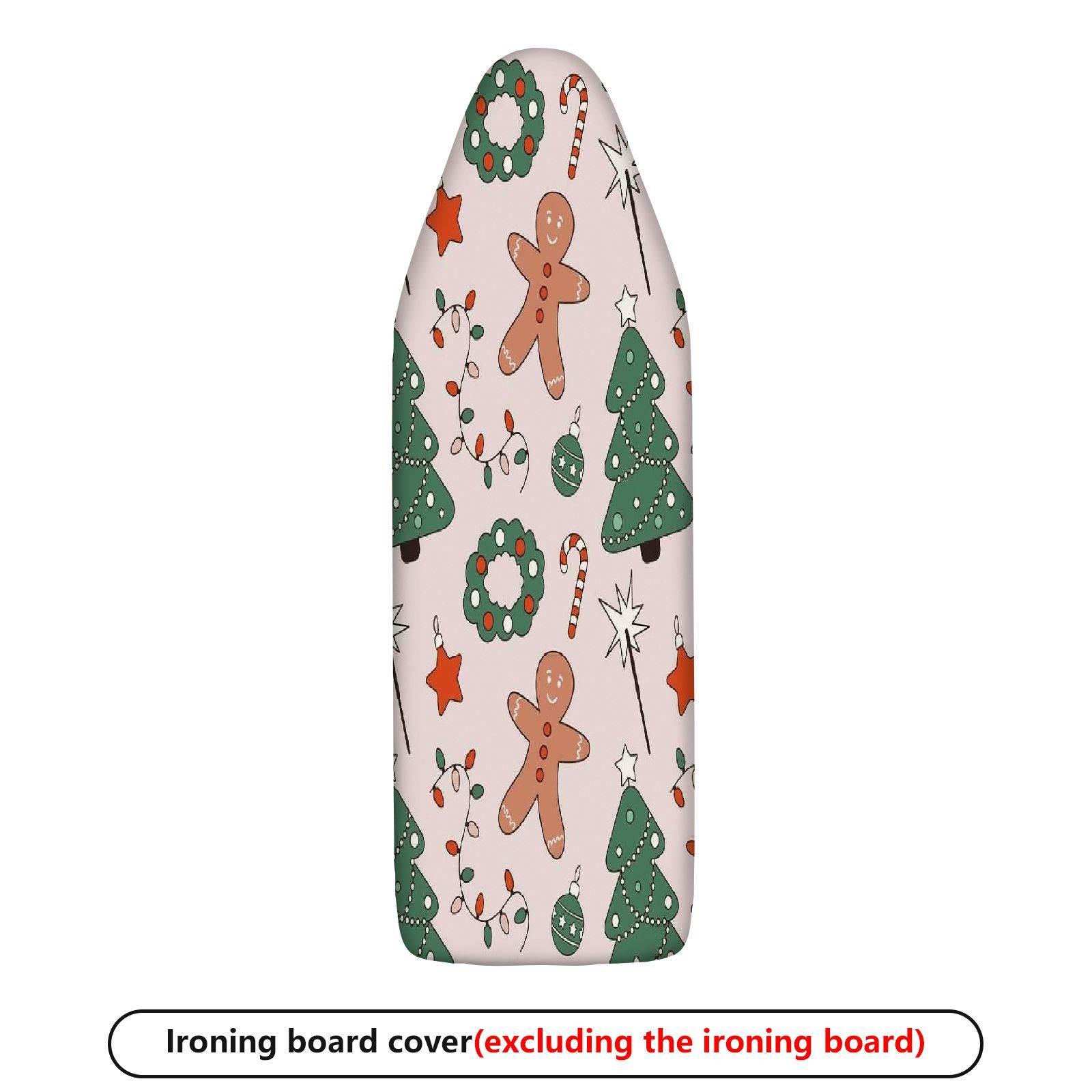 1-Piece Gingerbread Christmas Tree Candy Cane  Ironing Board Cover, Universal Size, Without Board
