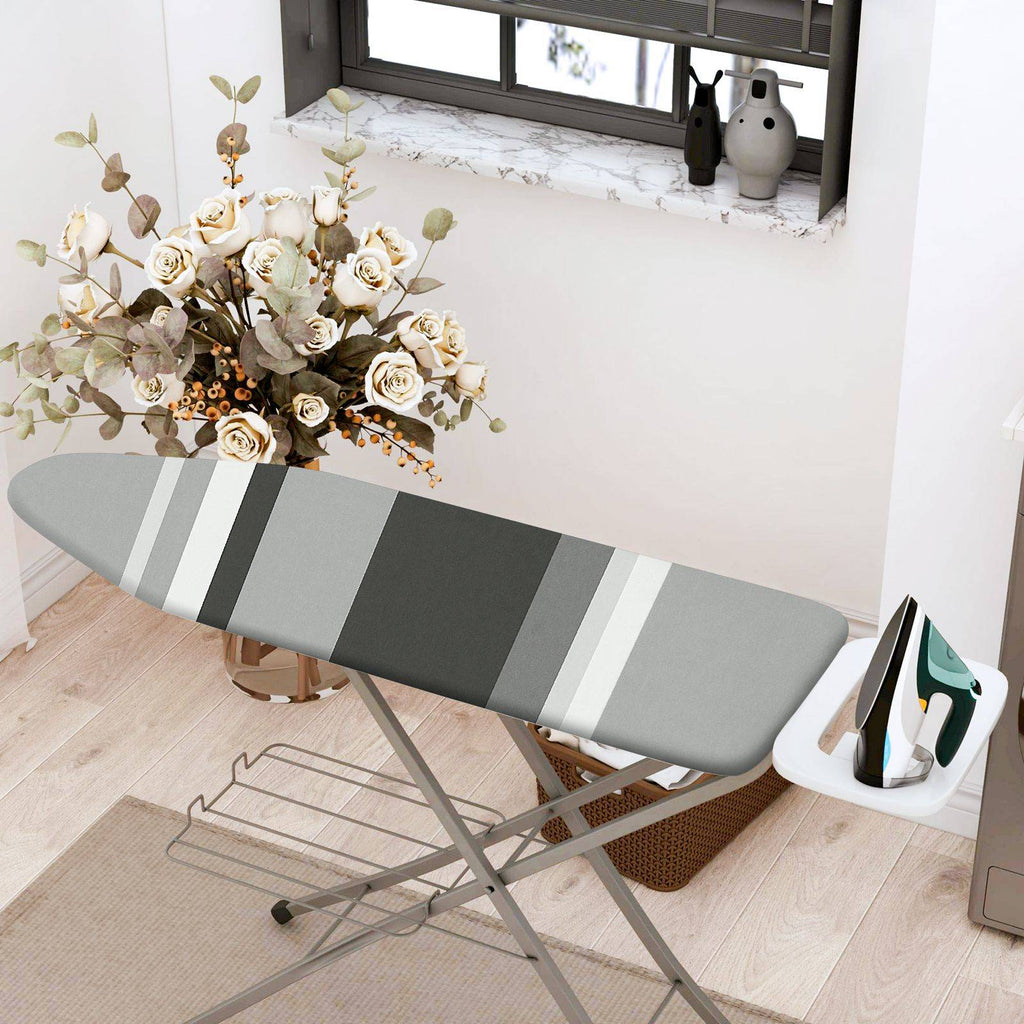 1-Piece Striped Gray Black  Ironing Board Cover, Universal Size, Without Board
