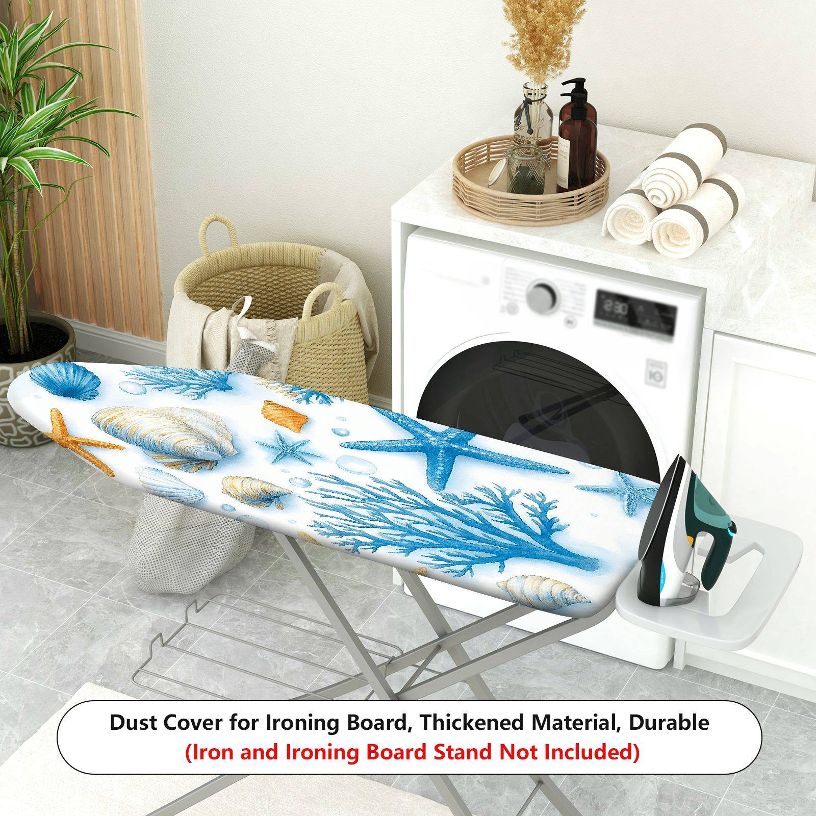 1-Piece seashell coral starfish  Ironing Board Cover, Universal Size, Without Board