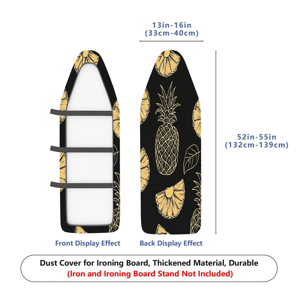 1-Piece Pineapple Tropical Fruit Black  Ironing Board Cover, Universal Size, Without Board