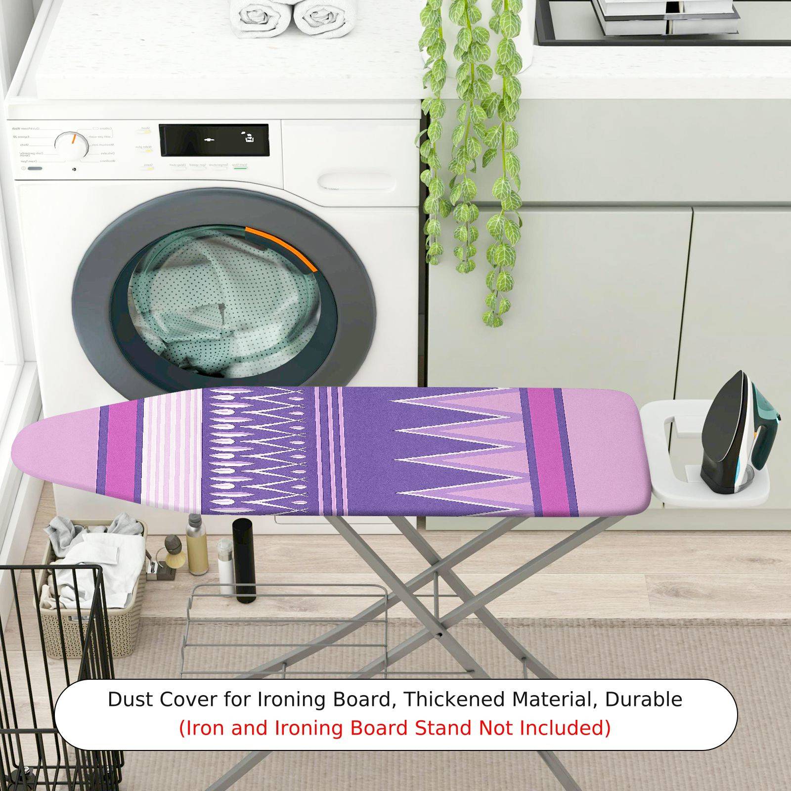 1-Piece Purple Striped Geometric  Ironing Board Cover, Universal Size, Without Board
