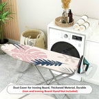 1-Piece Tropical Leaves Pink Green Artistic  Ironing Board Cover, Universal Size, Without Board