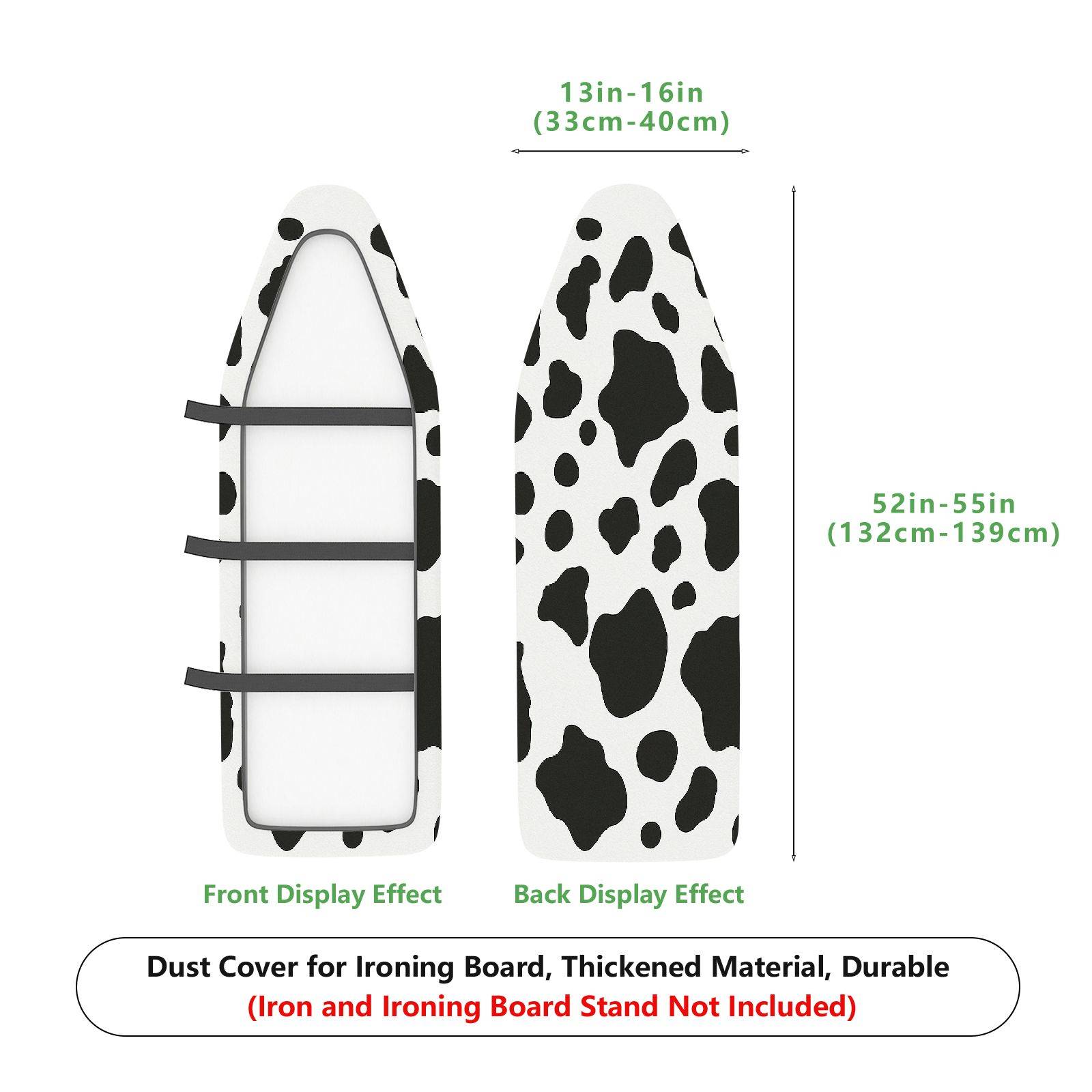 1-Piece Animal Print Cow Pattern Black And White  Ironing Board Cover, Universal Size, Without Board