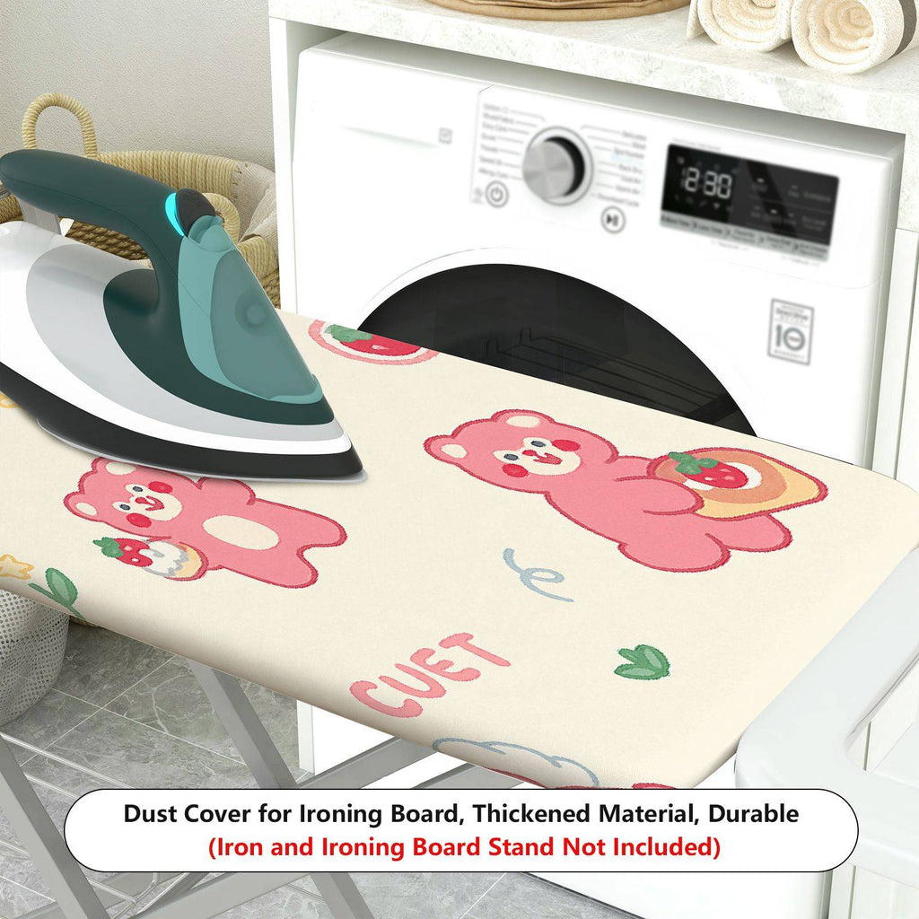 1-Piece Cute Bear Strawberry Floral  Ironing Board Cover, Universal Size, Without Board