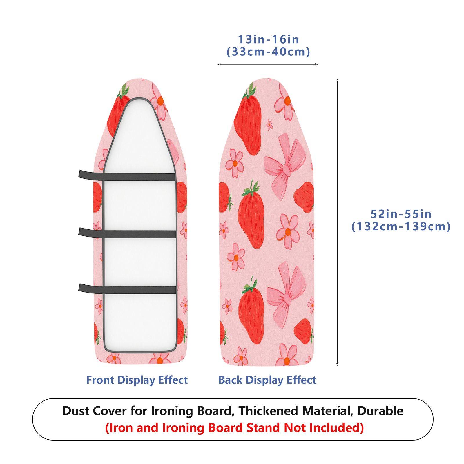 1-Piece Strawberry Bow Flower  Ironing Board Cover, Universal Size, Without Board