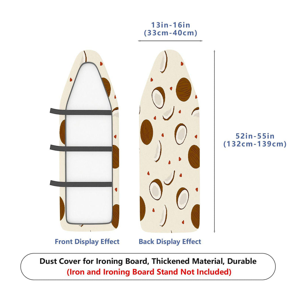 1-Piece Coconut Pattern Tropical Decorative White  Ironing Board Cover, Universal Size, Without Board