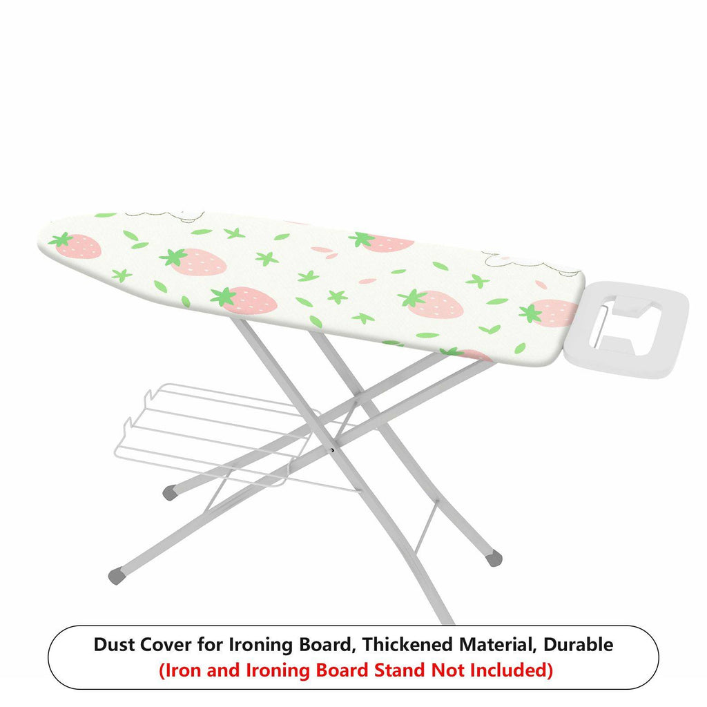 1-Piece Pink Strawberry Green Leaf Fresh Theme  Ironing Board Cover, Universal Size, Without Board
