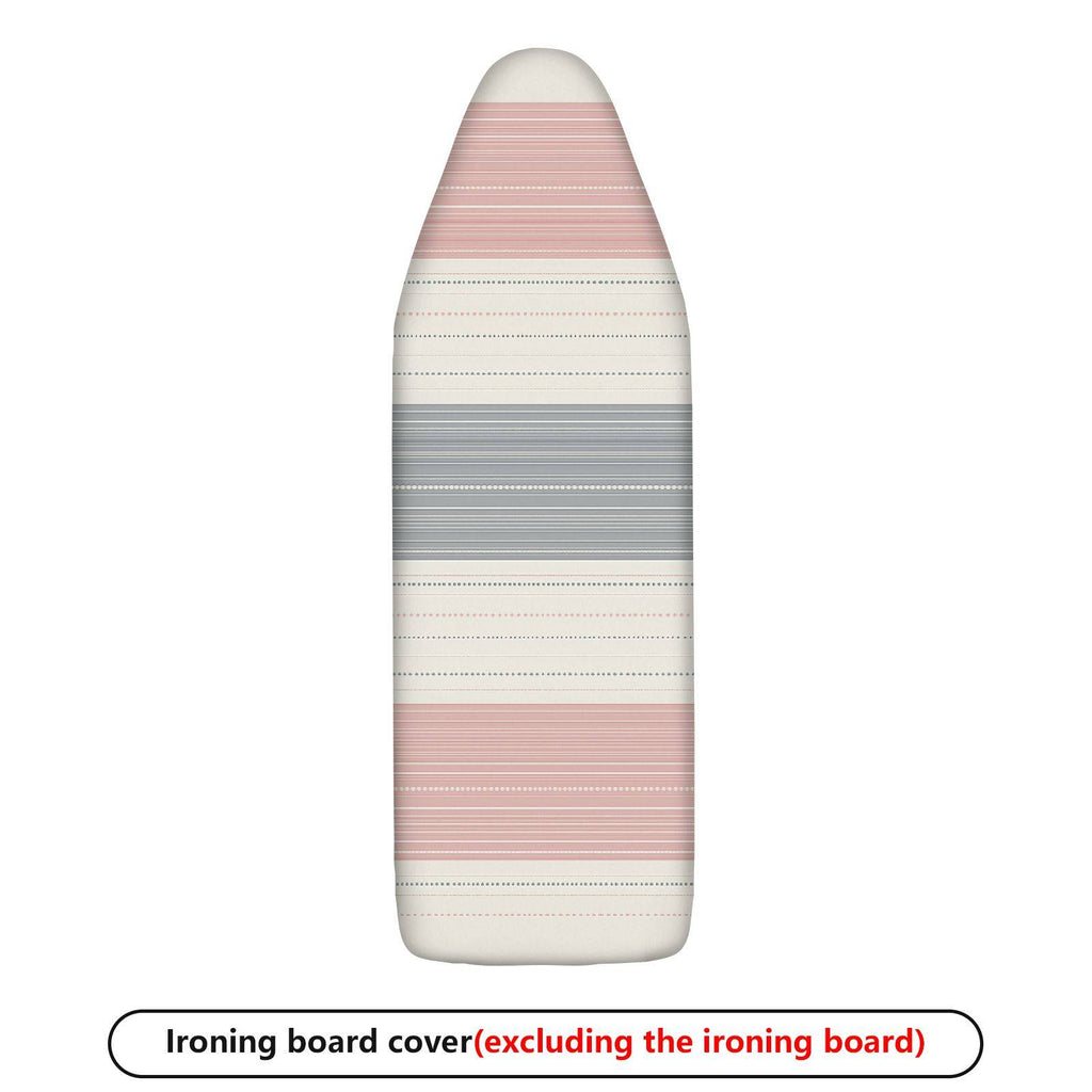 1-Piece Striped Pink Grey White  Ironing Board Cover, Universal Size, Without Board