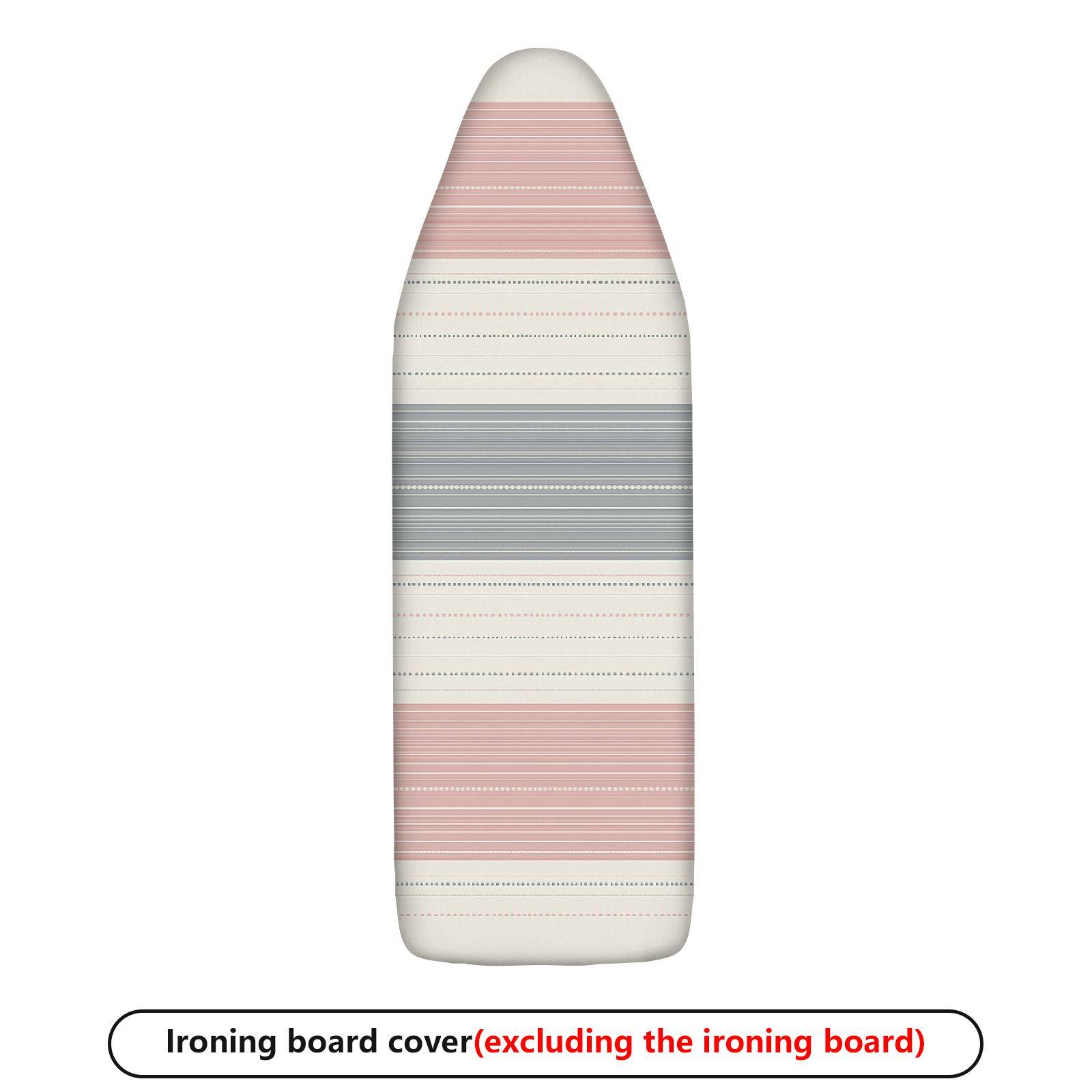 1-Piece Striped Pink Grey White  Ironing Board Cover, Universal Size, Without Board