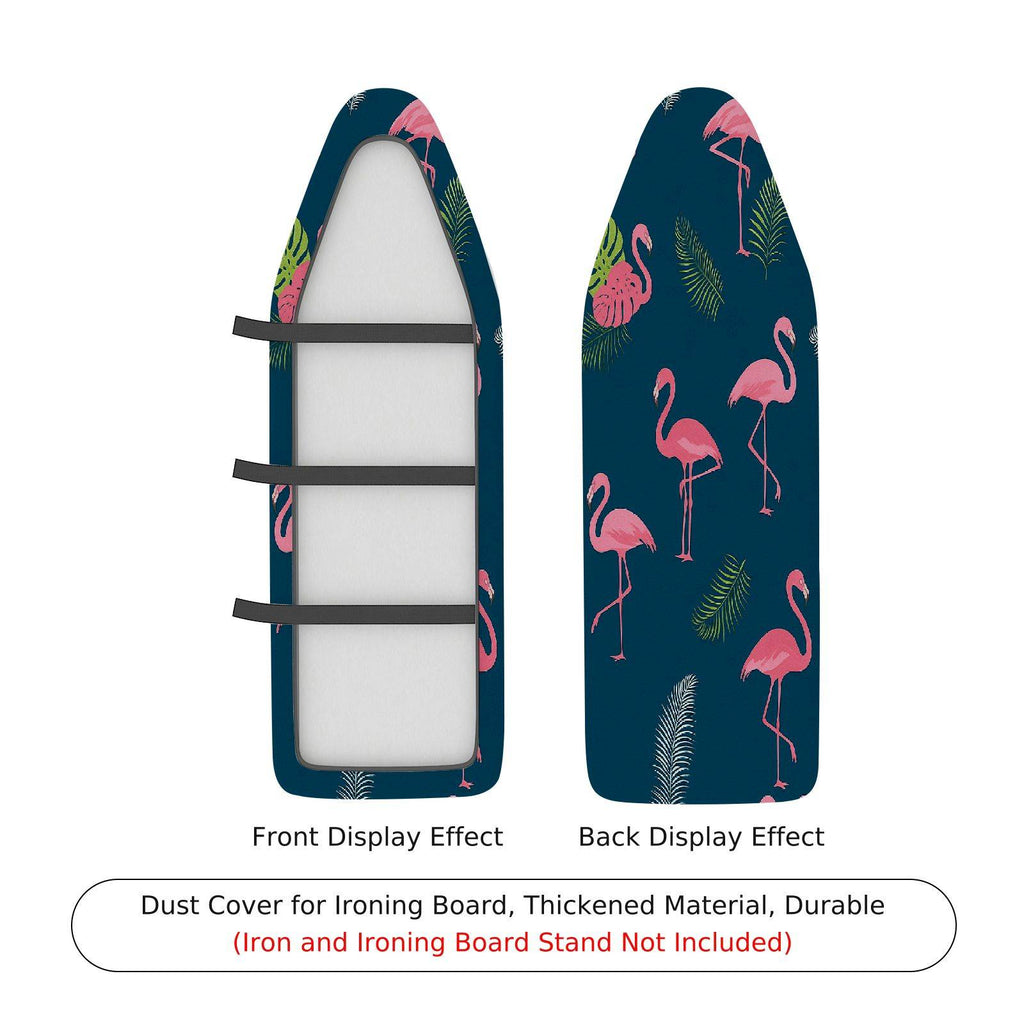 1-Piece Flamingo Tropical Leaves  Ironing Board Cover, Universal Size, Without Board