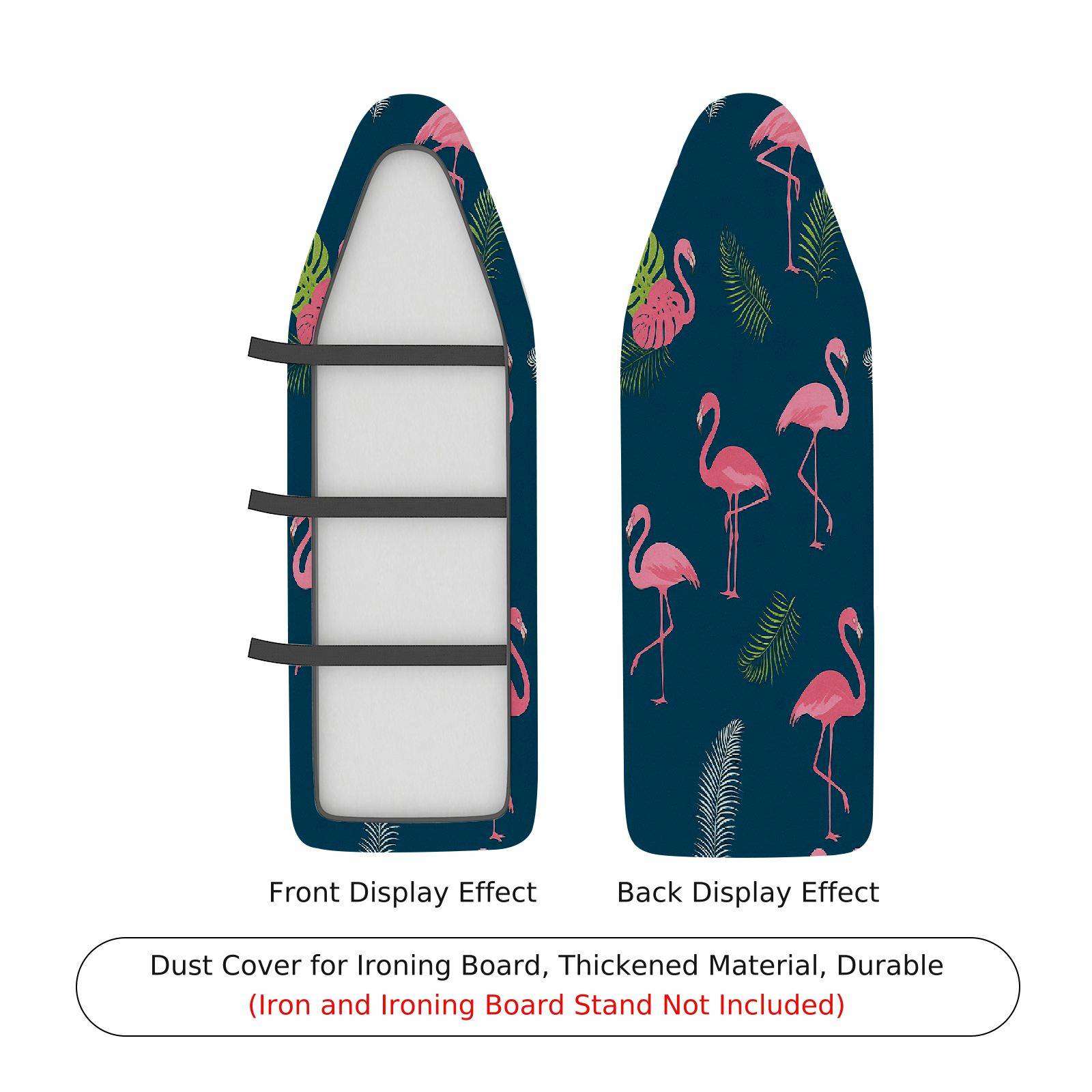 1-Piece Flamingo Tropical Leaves  Ironing Board Cover, Universal Size, Without Board