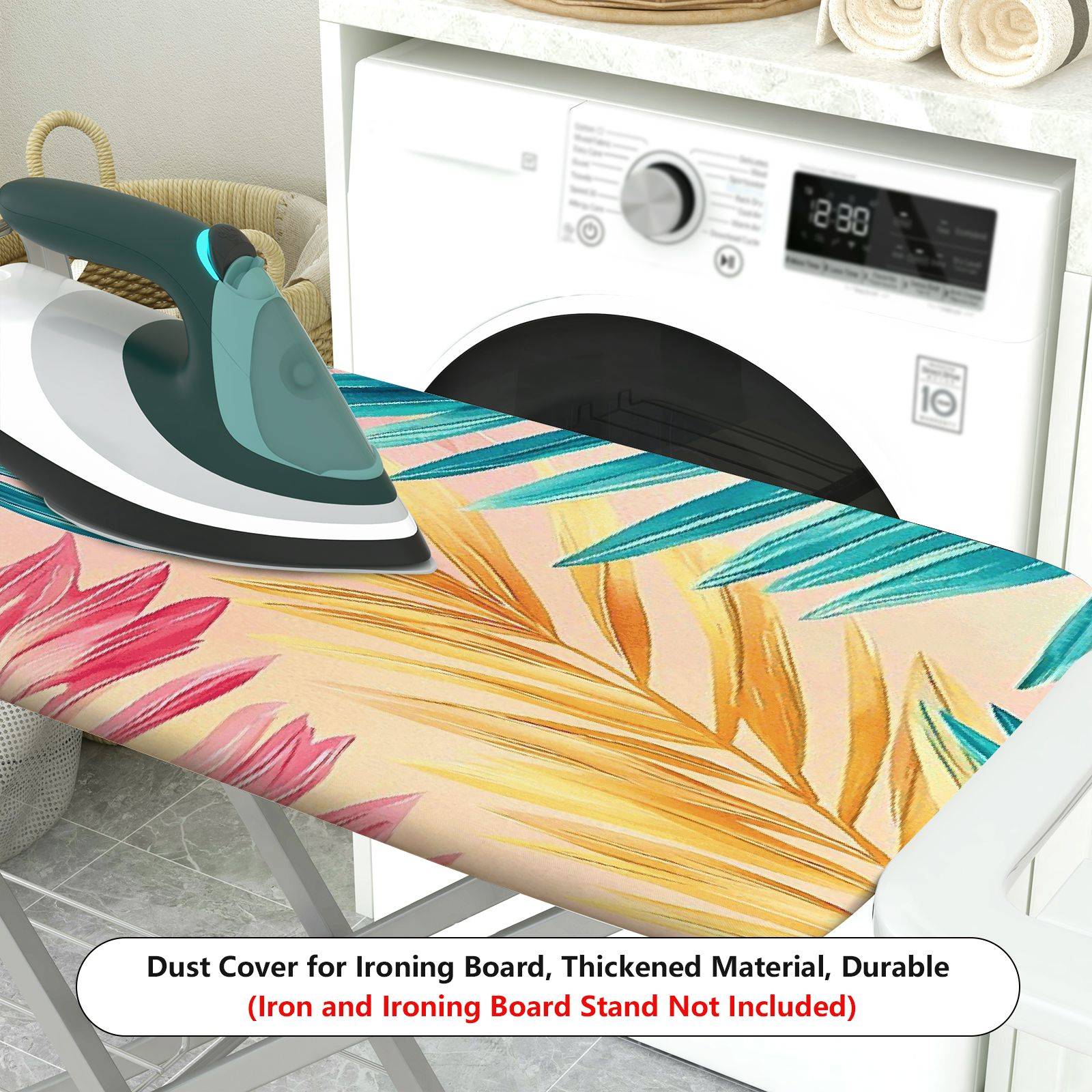 1-Piece Tropical Leaves Colorful Gradient  Ironing Board Cover, Universal Size, Without Board