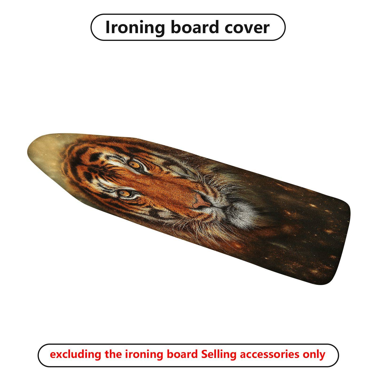 1-Piece Tiger Animal Print Art  Ironing Board Cover, Universal Size, Without Board
