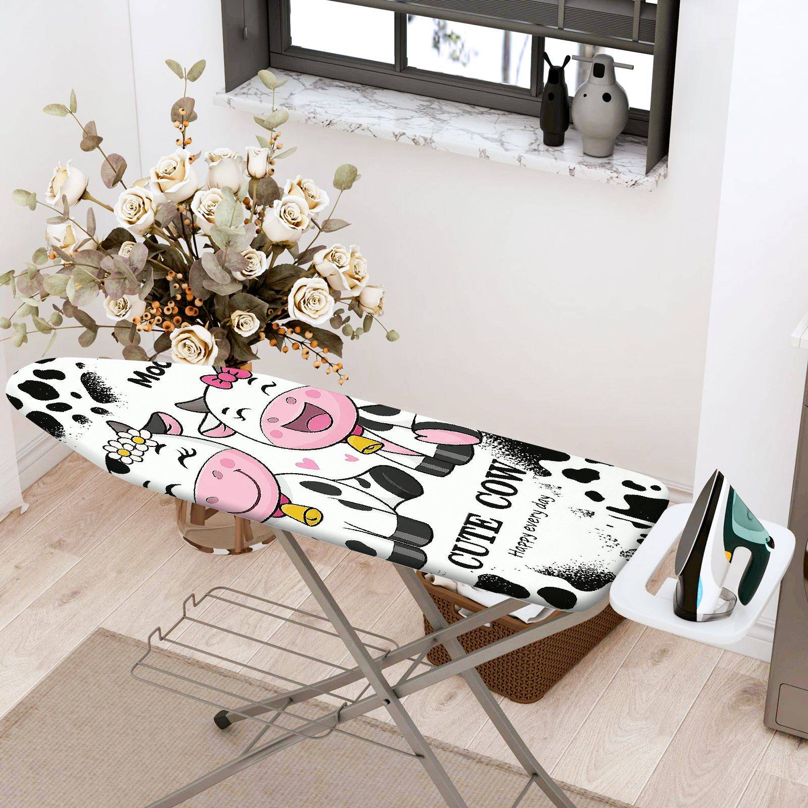 1-Piece Cow Cute Animal Funny  Ironing Board Cover, Universal Size, Without Board