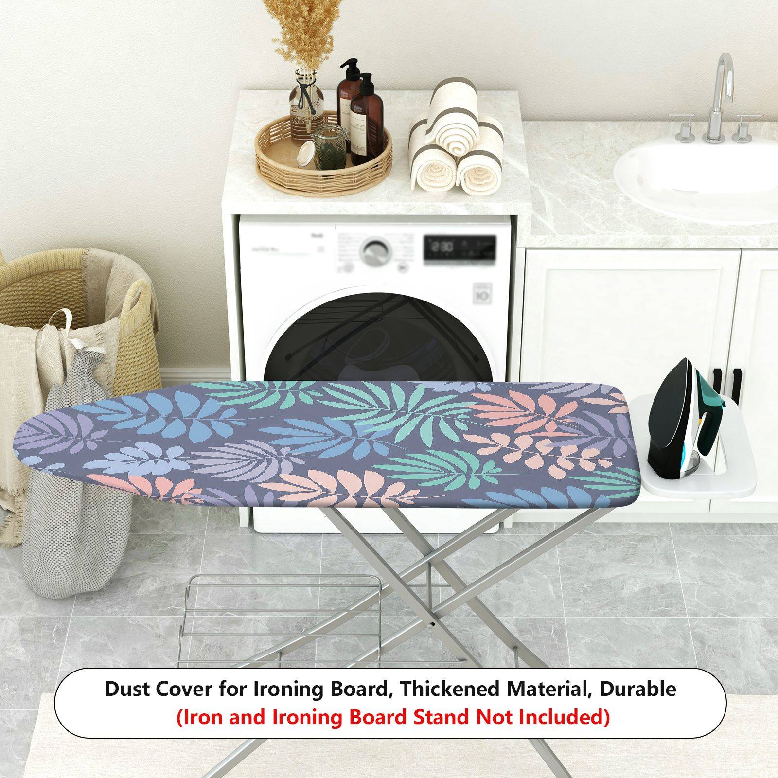 1-Piece Tropical Leaf Pattern Multicolor  Ironing Board Cover, Universal Size, Without Board