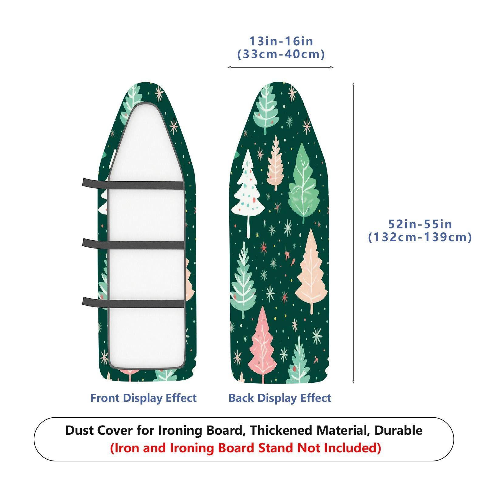 1-Piece Christmas Tree Snowflake Stars  Ironing Board Cover, Universal Size, Without Board