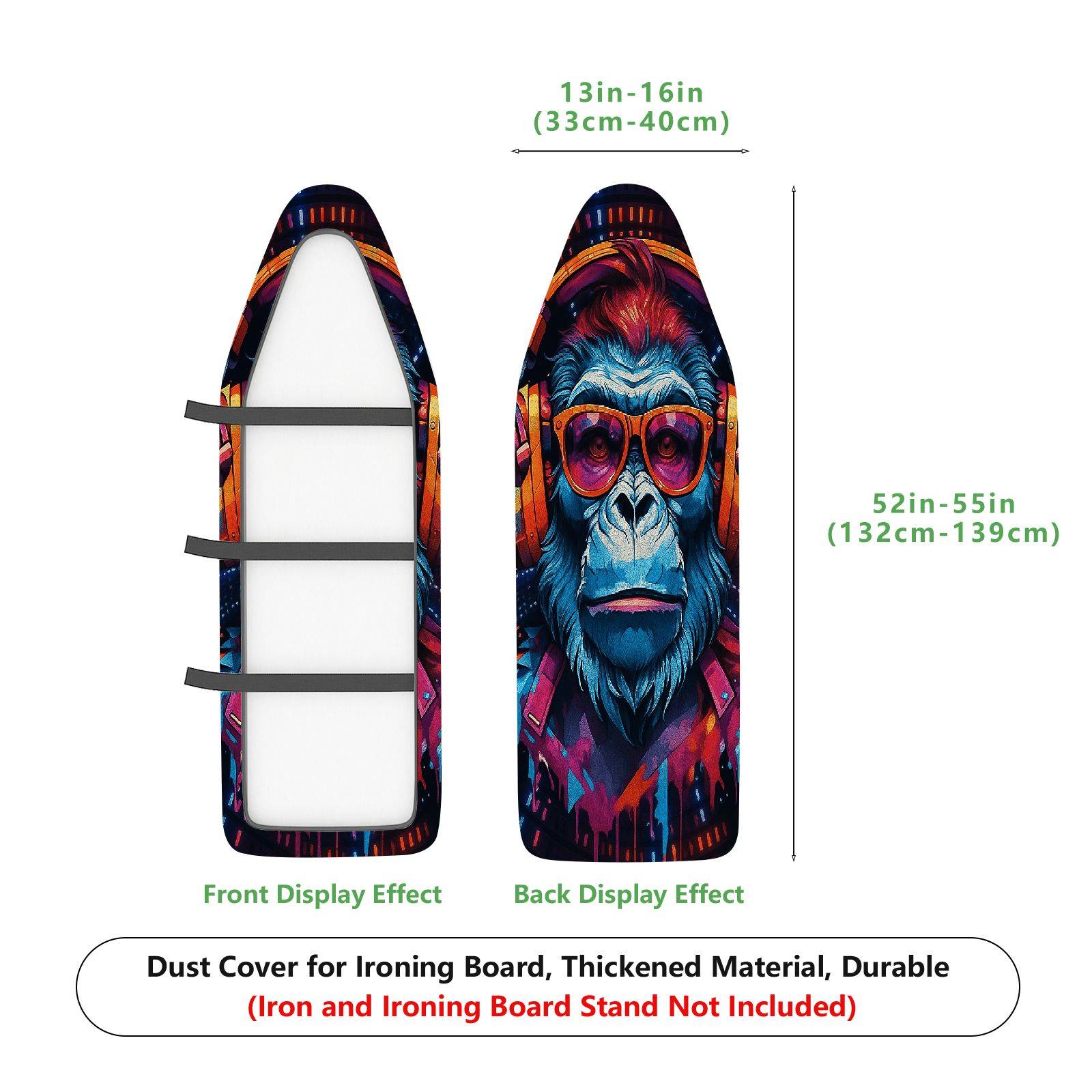 1-Piece Animal Art Funky Gorilla  Ironing Board Cover, Universal Size, Without Board