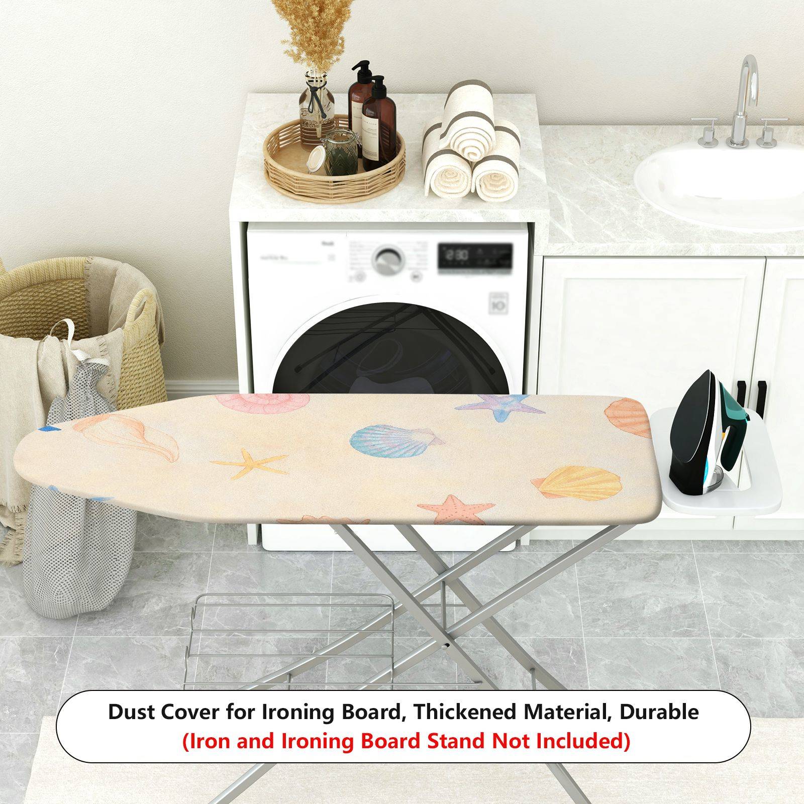 1-Piece Seashell Starfish Nautical  Ironing Board Cover, Universal Size, Without Board