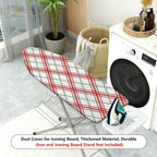 1-Piece Red Plaid Checkered Pattern Christmas  Ironing Board Cover, Universal Size, Without Board