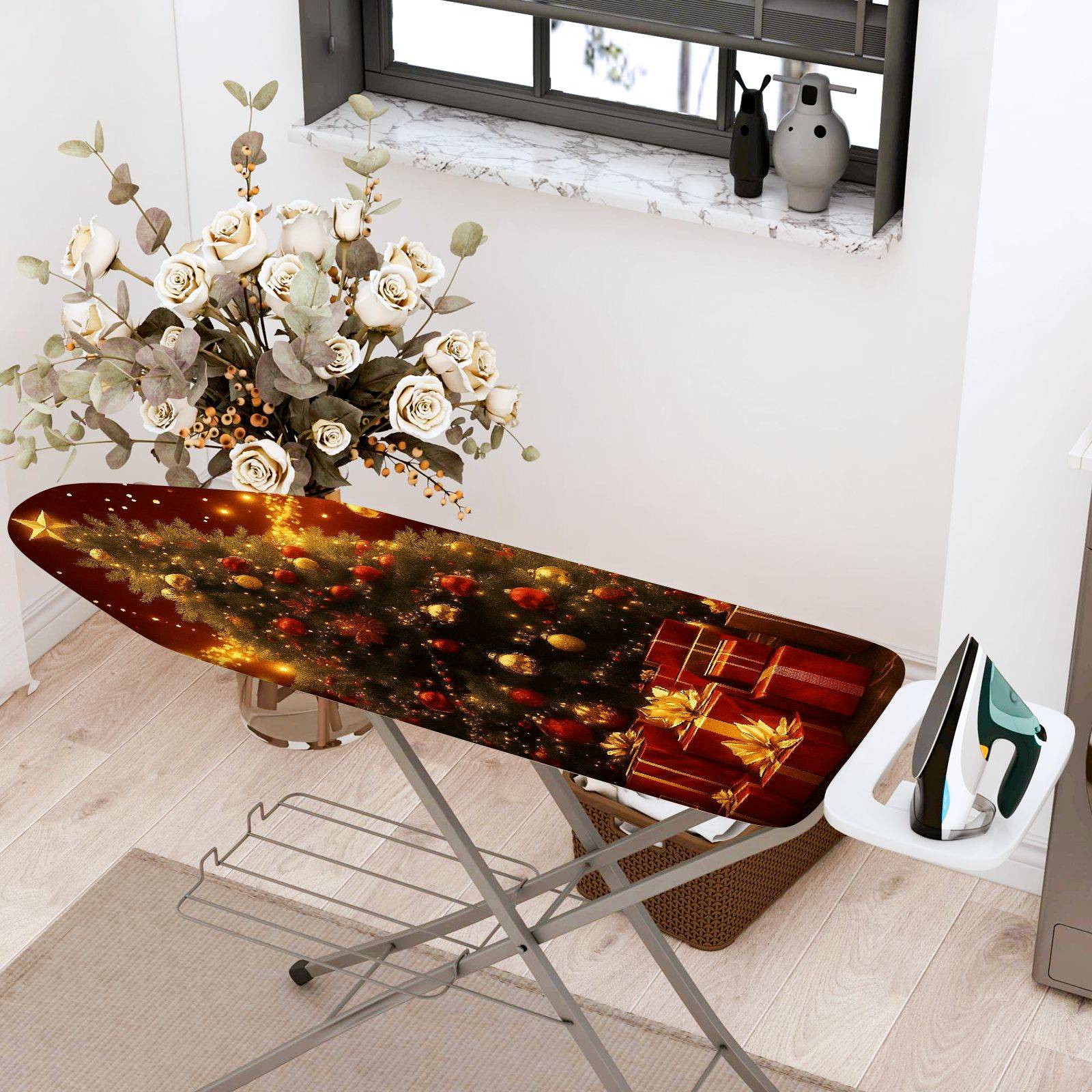 1-Piece Christmas Tree Ornaments Gifts  Ironing Board Cover, Universal Size, Without Board