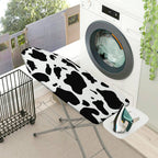 1-Piece Animal Print Black White Cow  Ironing Board Cover, Universal Size, Without Board