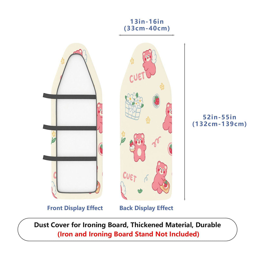 1-Piece Cute Bear Strawberry Floral  Ironing Board Cover, Universal Size, Without Board