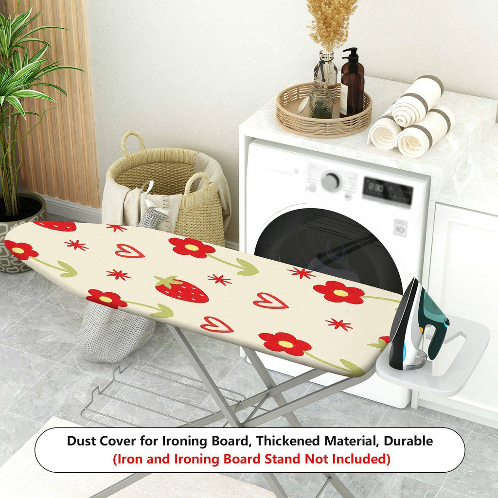 1-Piece Strawberry Floral Heart  Ironing Board Cover, Universal Size, Without Board