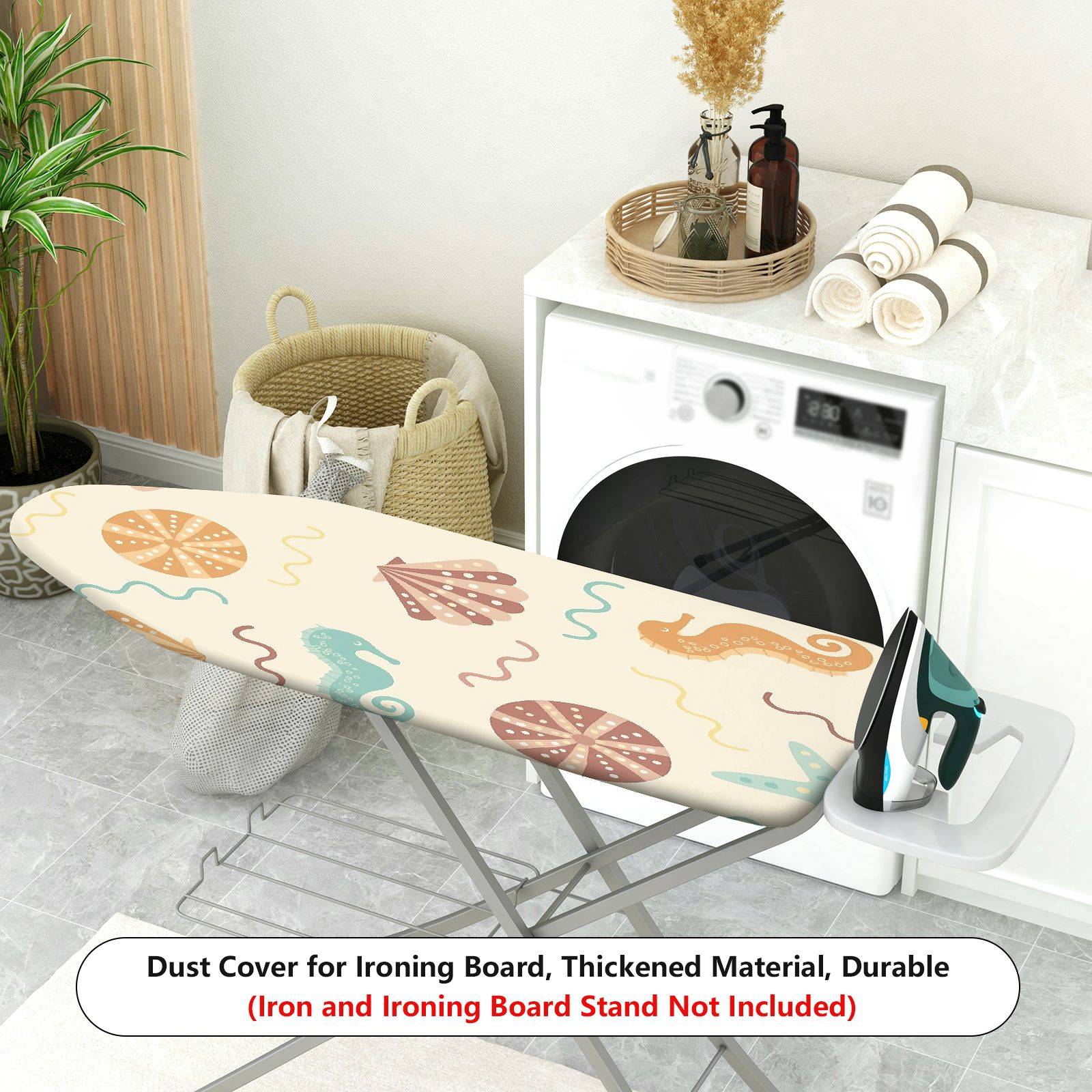 1-Piece Seahorse Shell Starfish  Ironing Board Cover, Universal Size, Without Board