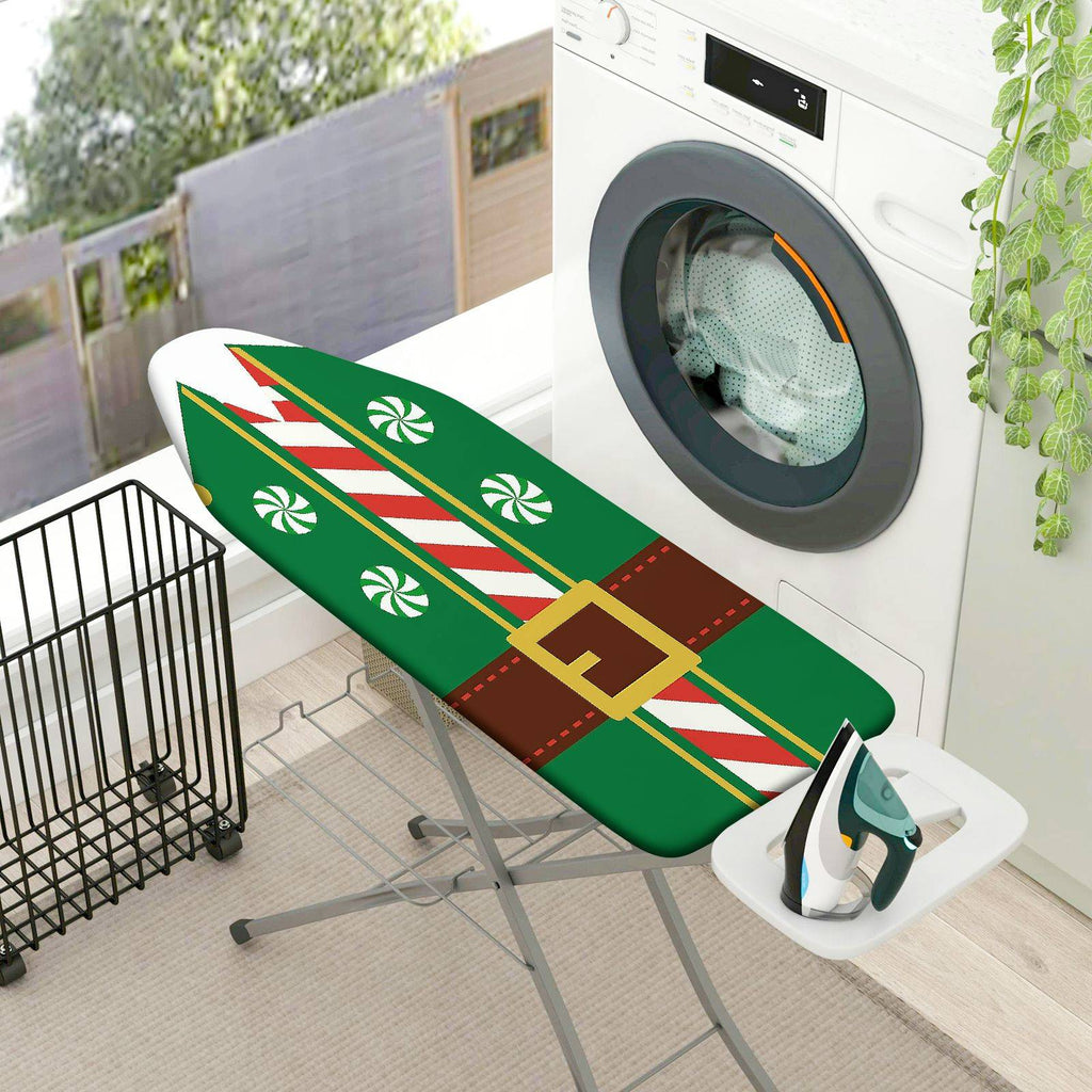1-Piece Christmas Elf Candy Cane  Ironing Board Cover, Universal Size, Without Board