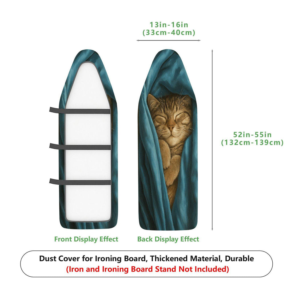 1-Piece Sleeping Cat Cozy Blue  Ironing Board Cover, Universal Size, Without Board