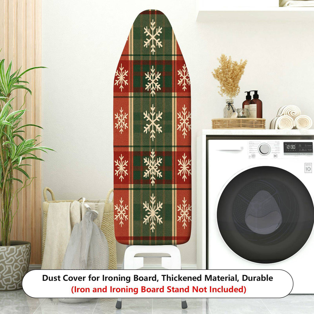 1-Piece Snowflake Plaid Christmas  Ironing Board Cover, Universal Size, Without Board